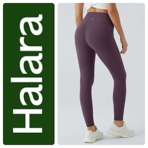 HALARA Full Length Purple SoCinched High Waisted Tummy Control Shaping Leggings